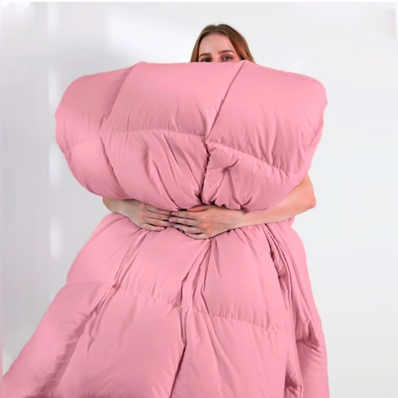 NEW DOWNCOOL Comforter Twin Size, Duvet Insert, Light Pink All Season - Picture 5 of 11